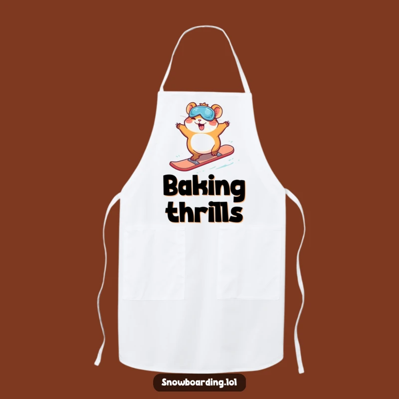 Funny Giggling Hamster Snowboard Apron: Cook with Playful Hilariousness