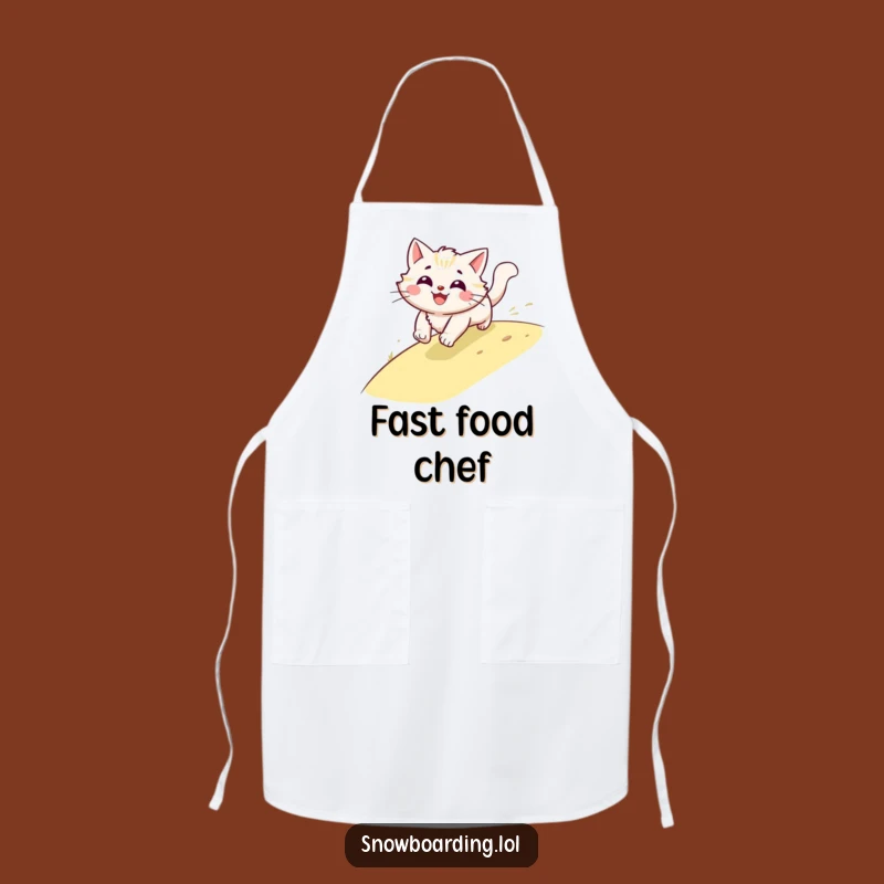 Funny Cat Speeding Apron, Fast Feline Kitchenware, Hilarious Chef Accessory