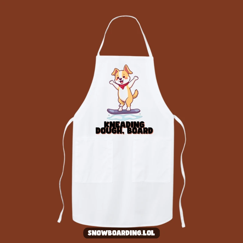 Funny Dancing Dog Snowboard Apron: Cook with Laughs & Hilarious Gift for Chefs!