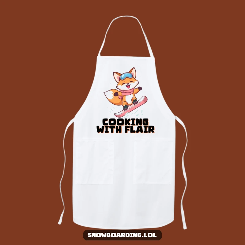 Funny Fox Snowboarder Apron: Radical Kitchen Tricks for a Perfect Gift