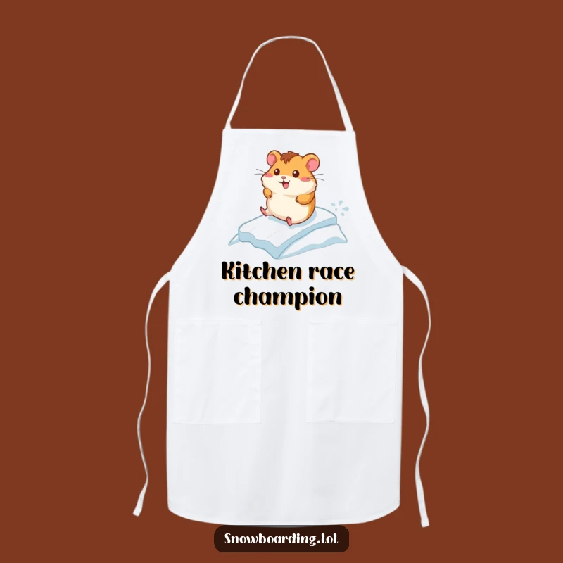 Funny Hamster Ice Racer Apron: Cook with Speedy Charm