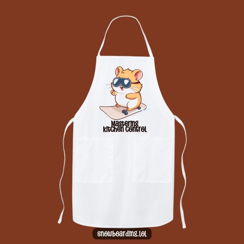 Funny Hamster Snowboard Apron - Cook with Quirky Winter Enthusiasm