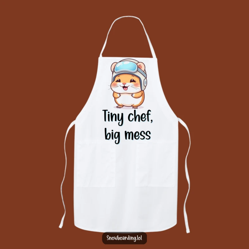 Funny Hamster Snowboarder Apron: Giggling Chef, Hilarious Funny Gift!