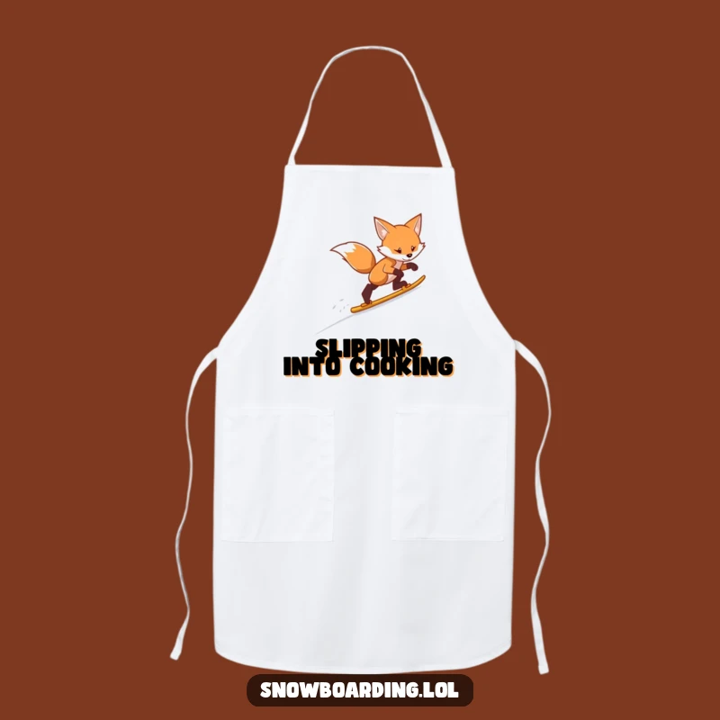 Funny Fox Skiing Apron: Cook with Hilarious Determination on the Slopes