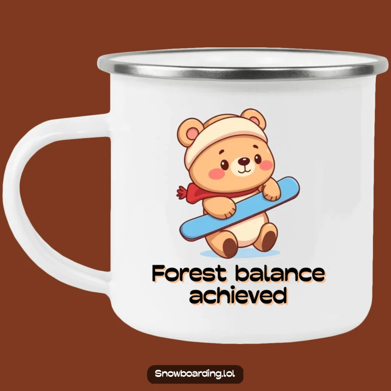 Funny Bear Snowboarder Camping Mug: Cute Adventures for a Perfect Gift