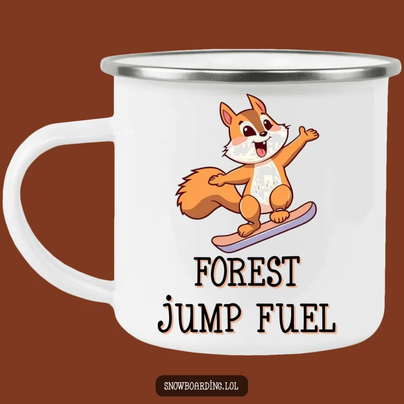 Funny Squirrel Snowboard Jump Camping Mug - Rugged & Hilarious Outdoor Companion
