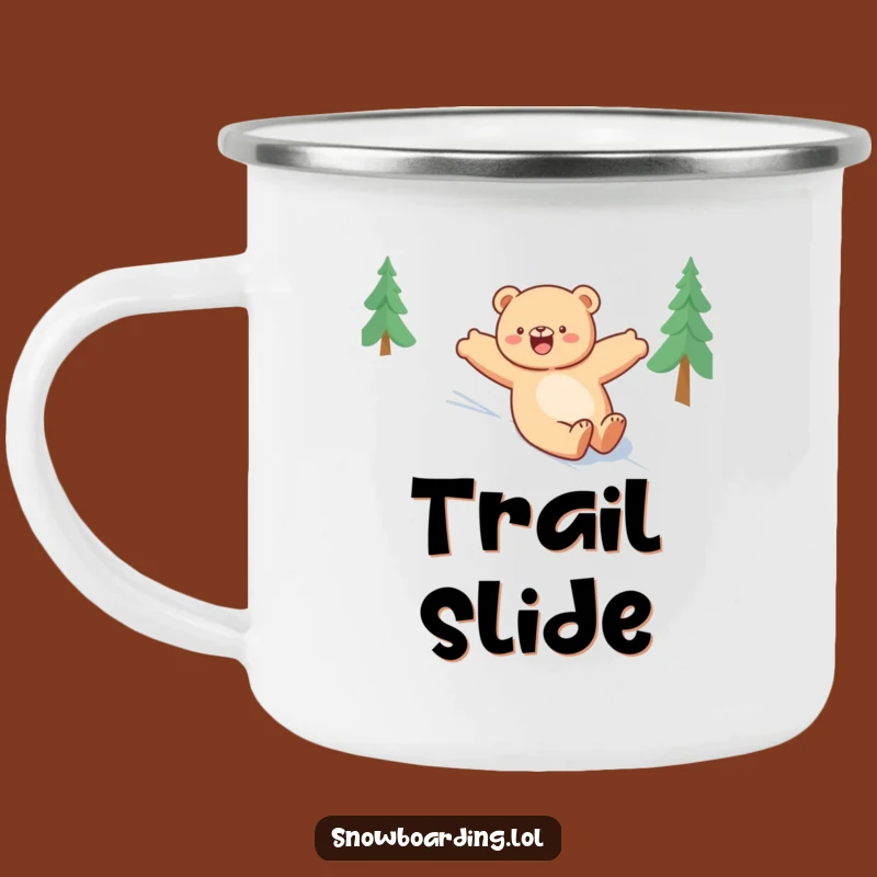 Funny Bear Snowboarding Camping Mug, Happy Winter Gear, Hilarious Outdoor Cup