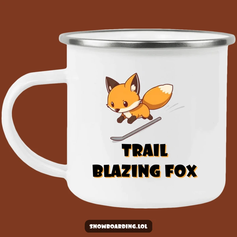 Funny Determined Fox Snowboard Camping Mug: Enjoy Drinks with this Hilarious Gift!