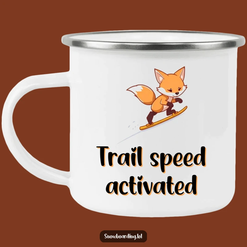 Funny Fox Skiing Camping Mug: Adventure Fuel with Hilarious Determination