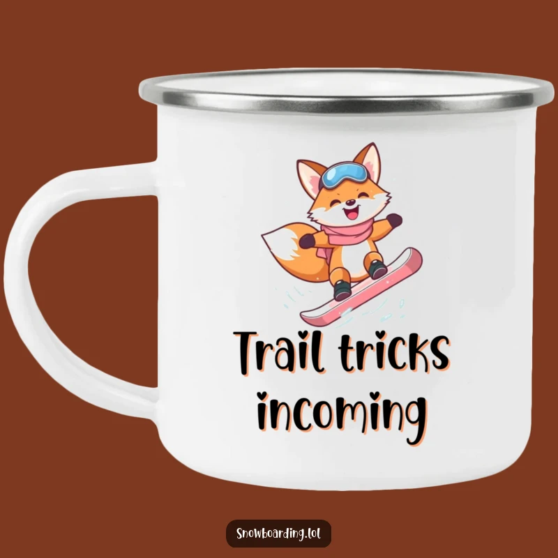Funny Fox Snowboarder Camping Mug: Radical Brews for a Perfect Gift