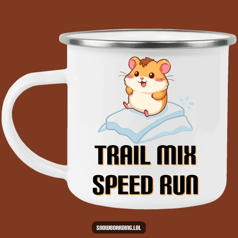 Funny Hamster Ice Racer Camping Mug: Fast Fuel for Adventures