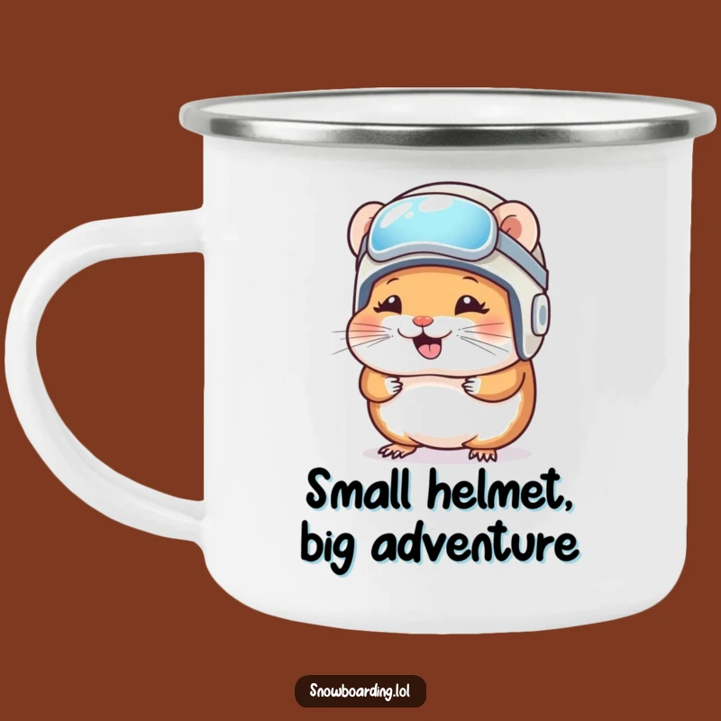 Funny Hamster Snowboarder Camping Mug: Giggling Outdoors, Best Funny Gift!