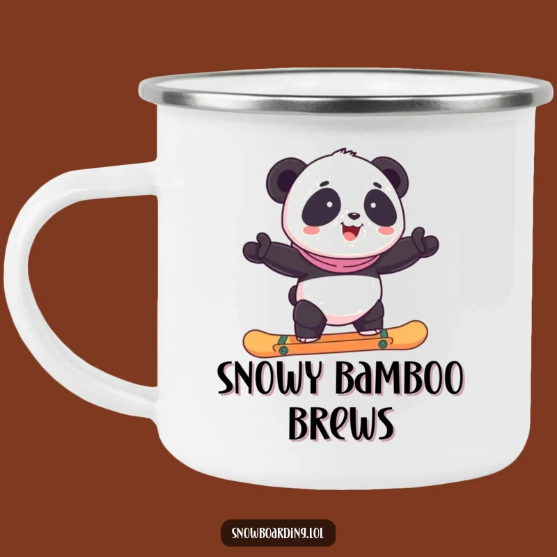 Funny Panda Snowboard Camping Mug: Adventure with Humor & Warmth