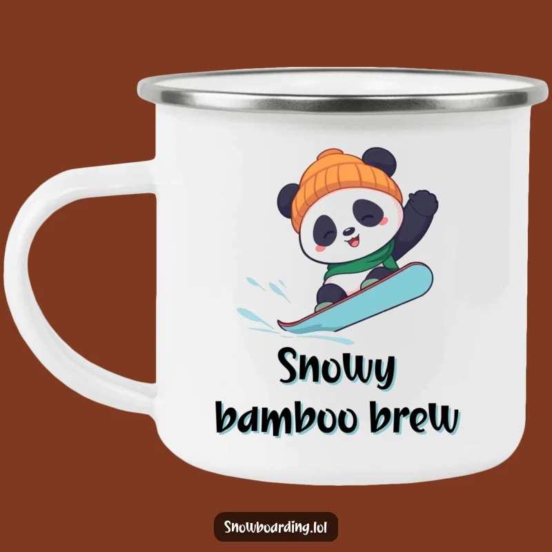 Funny Panda Snowboard Flip Camping Mug - Rugged & Hilarious Outdoor Companion