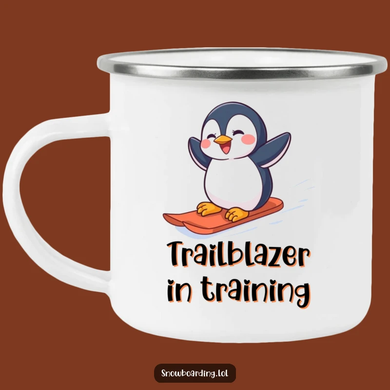 Funny Penguin Snowboarder Camping Mug: Joyful Adventures for a Perfect Gift