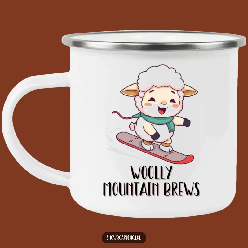 Funny Sheep Snowboard Camping Mug: Adventure Fueled by Giggles