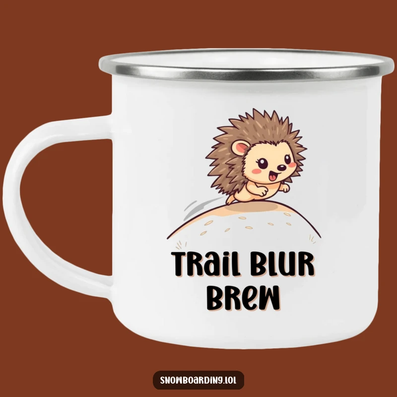 Funny Hedgehog Hill Racer Camping Mug: Zooming Outdoors, Best Funny Gift!