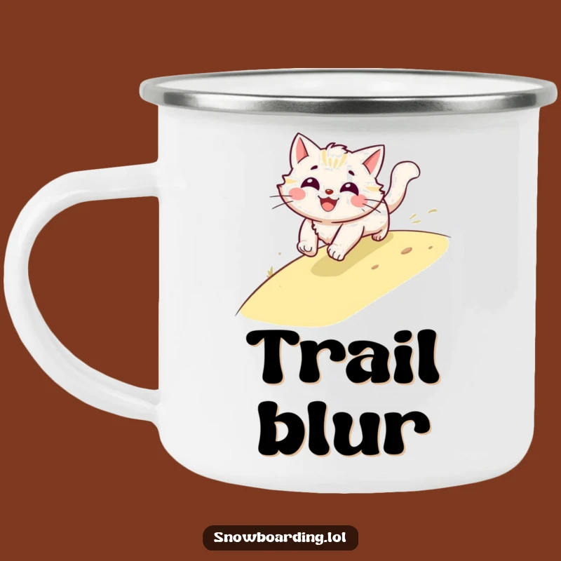 Funny Cat Speeding Camping Mug, Fast Feline Outdoor Gear, Hilarious Adventure Cup