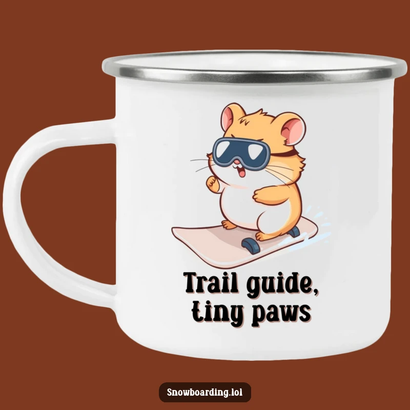 Funny Hamster Snowboard Steering Camping Mug - Adventure Fuel for Curious Souls