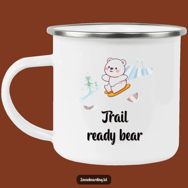 Funny Bear Snowboarding Camping Mug: Your Trailside Companion