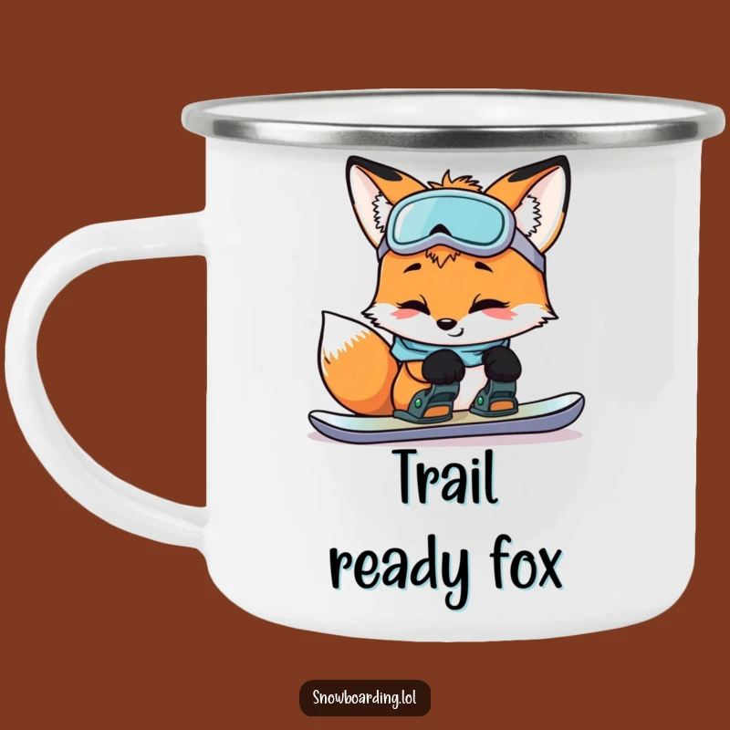 Funny Curious Fox Snowboard Camping Mug: Hilarious Outdoor Prep Gear