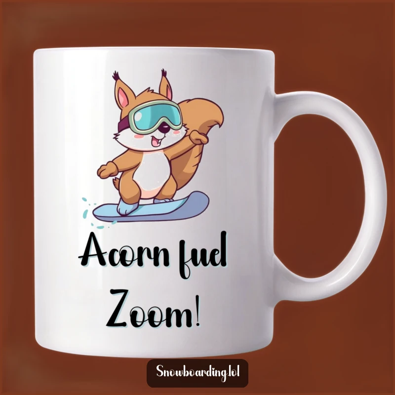 Funny Squirrel Snowboarder Mug: Extreme Winter Trick Gift for Nutty Fans