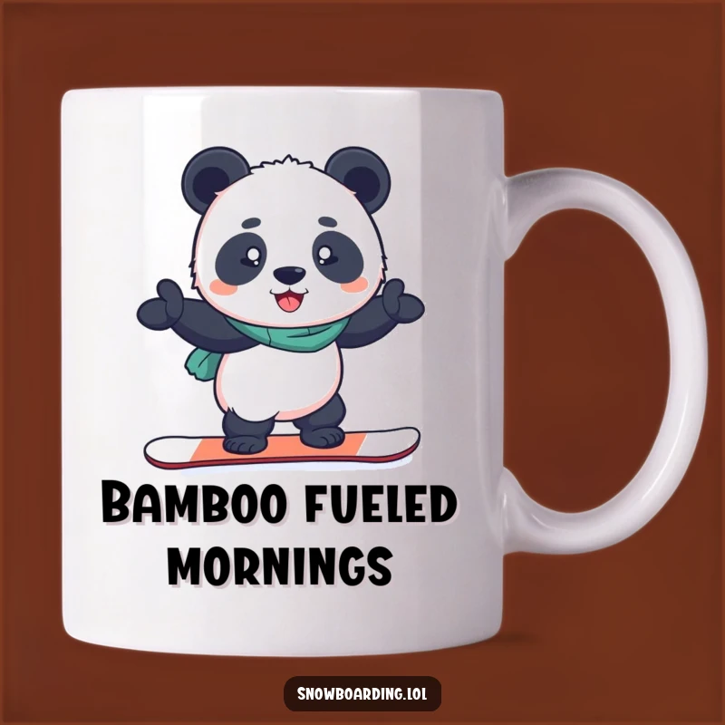 Funny Snowboard Panda Mug: Determined Winter Balance for Proud Riders