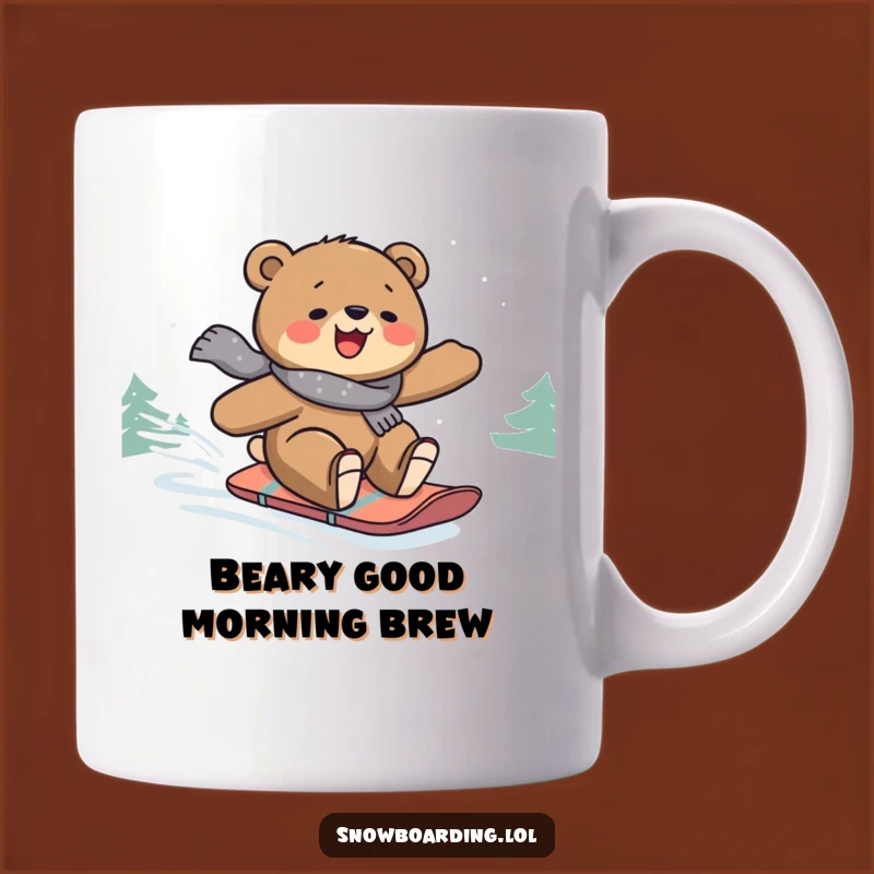 Funny Snowboard Bear Mug: Hilarious Winter Sports Gift for Joyful Riders