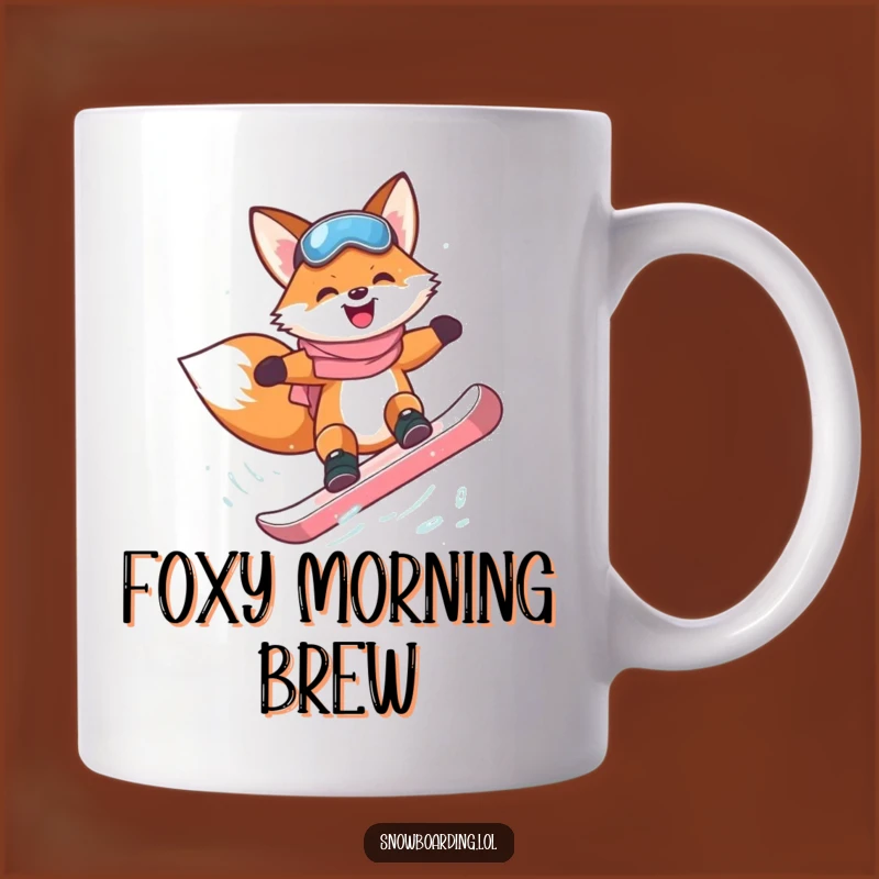 Funny Fox Snowboarder Mug: Radical Tricks for a Perfect Gift
