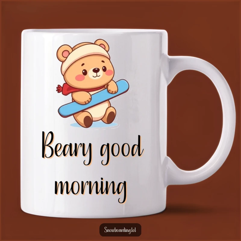 Funny Bear Snowboarder Mug: Adorable Balance for a Perfect Gift