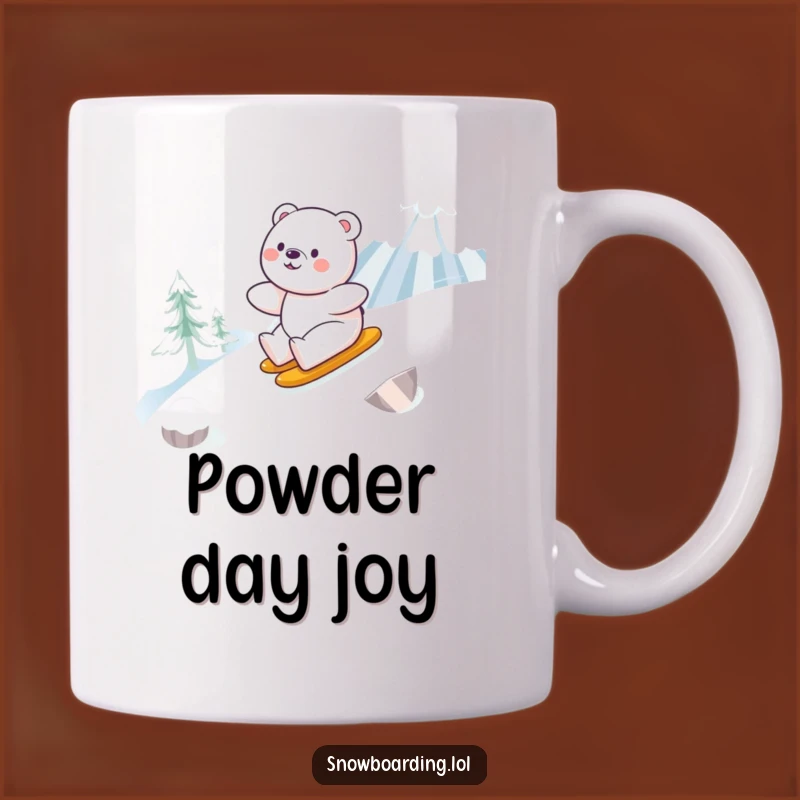 Funny Bear Snowboarding Mug: Happy Skier's Smooth Mountain Descent Gift