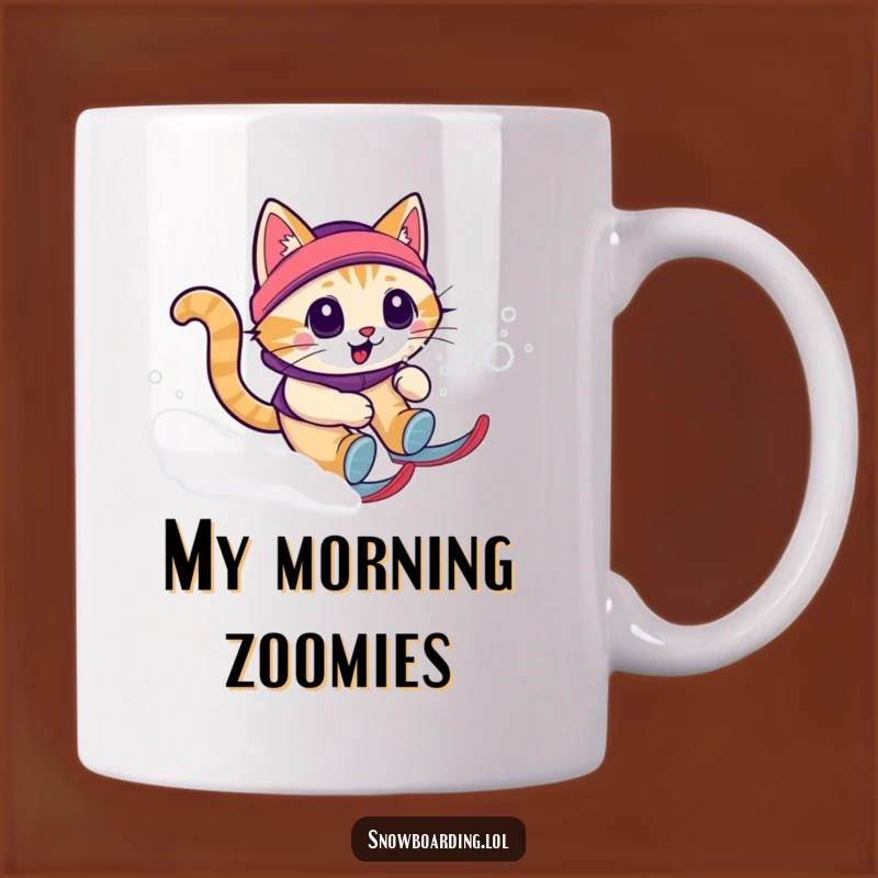 Funny Cat Snow Zoomie Mug - Hilarious Pet Lover Gift for Crazy Cat Owners