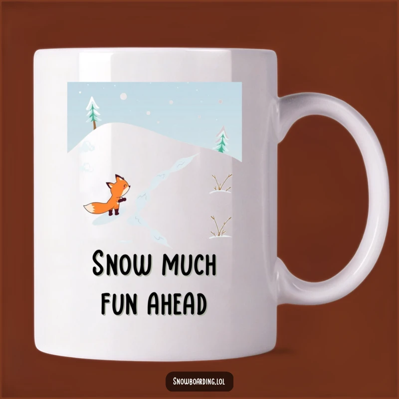 Funny Determined Fox Snowy Hill Mug: Perfect Gift for Adventurous Souls
