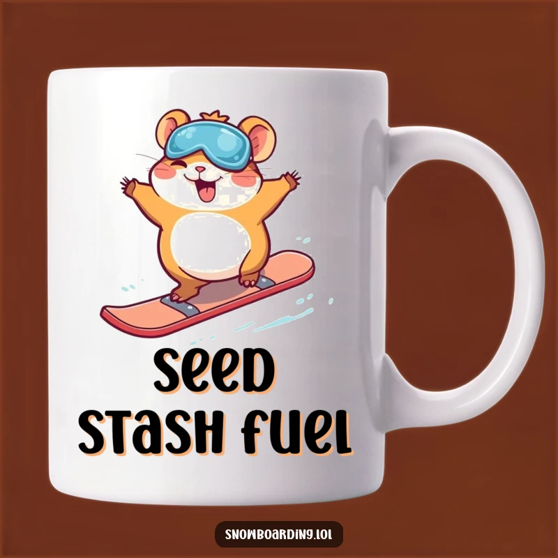 Funny Giggling Hamster Snowboarder Mug: Hilarious Winter Fun Gift for Hamster Lovers