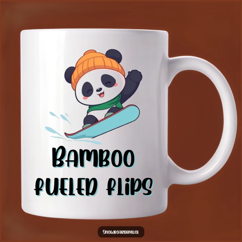 Funny Panda Snowboard Flip Mug - Hilarious Winter Sports Gift for Panda Lovers