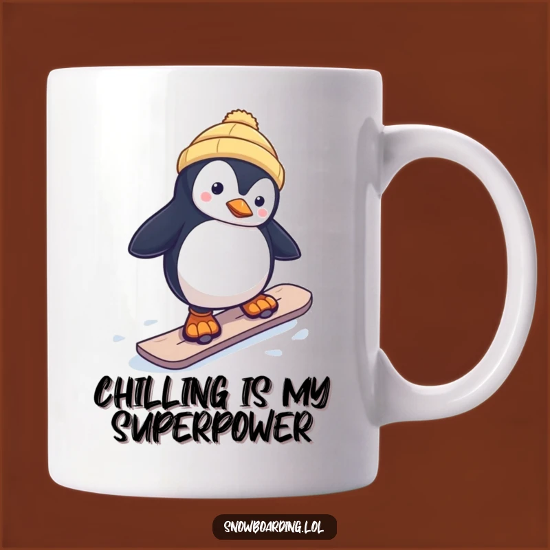 Funny Penguin Snowboarder Mug: A Hilarious Gift for Winter Sports Fans