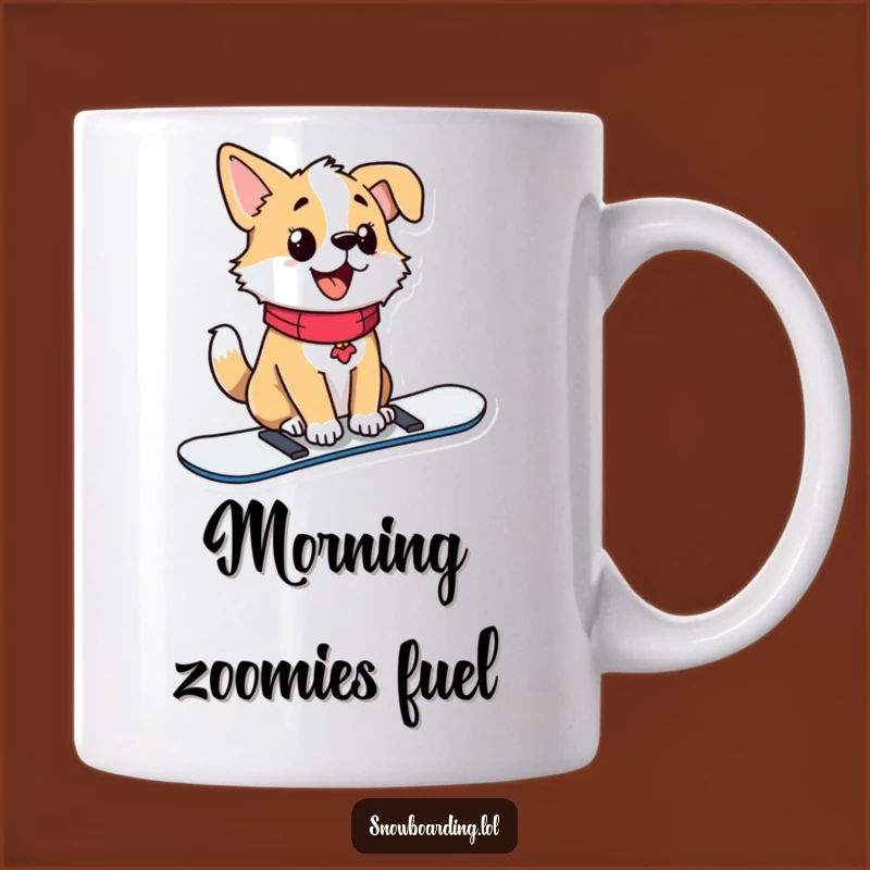 Funny Proud Dog Snowboard Mug, Tail-Wagging Winter Champion Gift for Dog Lovers