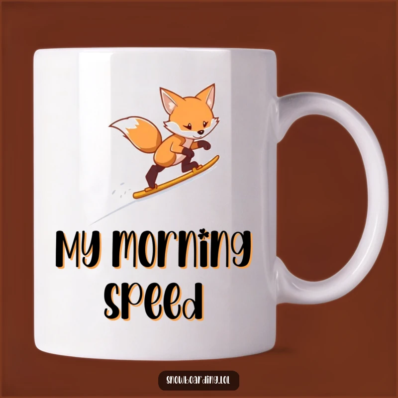 Funny Skiing Fox Mug: A Determined Snowboarder's Hilarious Adventure, Perfect Gift