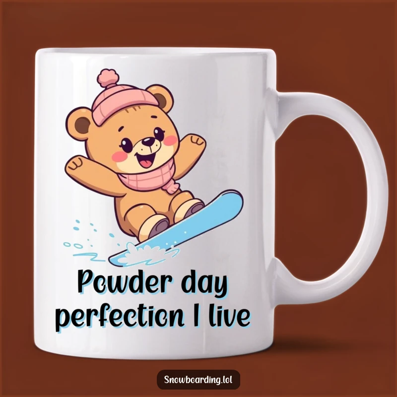Funny Snowboard Bear Cub Mug: Hilarious Winter Sports Gift for Bear Lovers