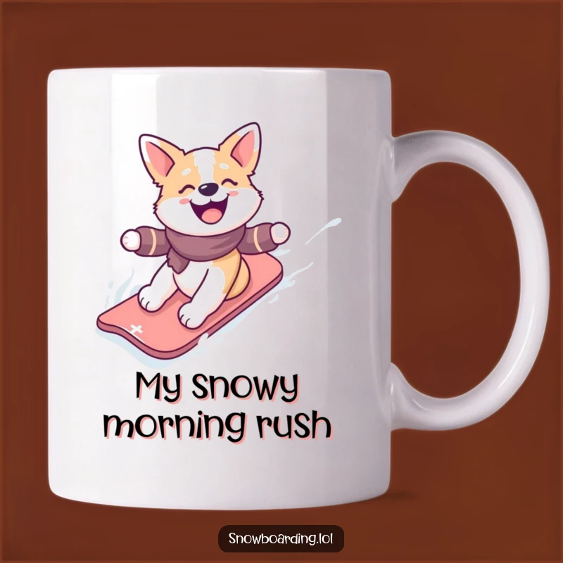 Funny Snowboarding Dog Mug: Joyful Winter Fun Gift for Dog Lovers