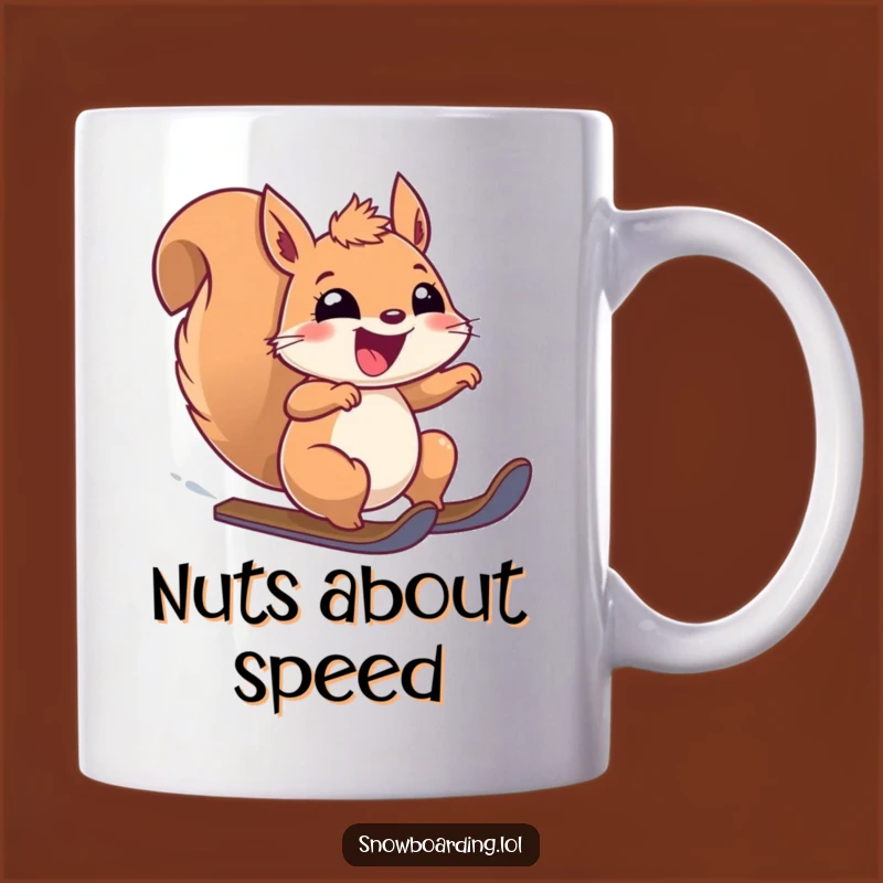 Funny Thrilled Squirrel Speeding Downhill Mug: A Hilarious Adventure Gift