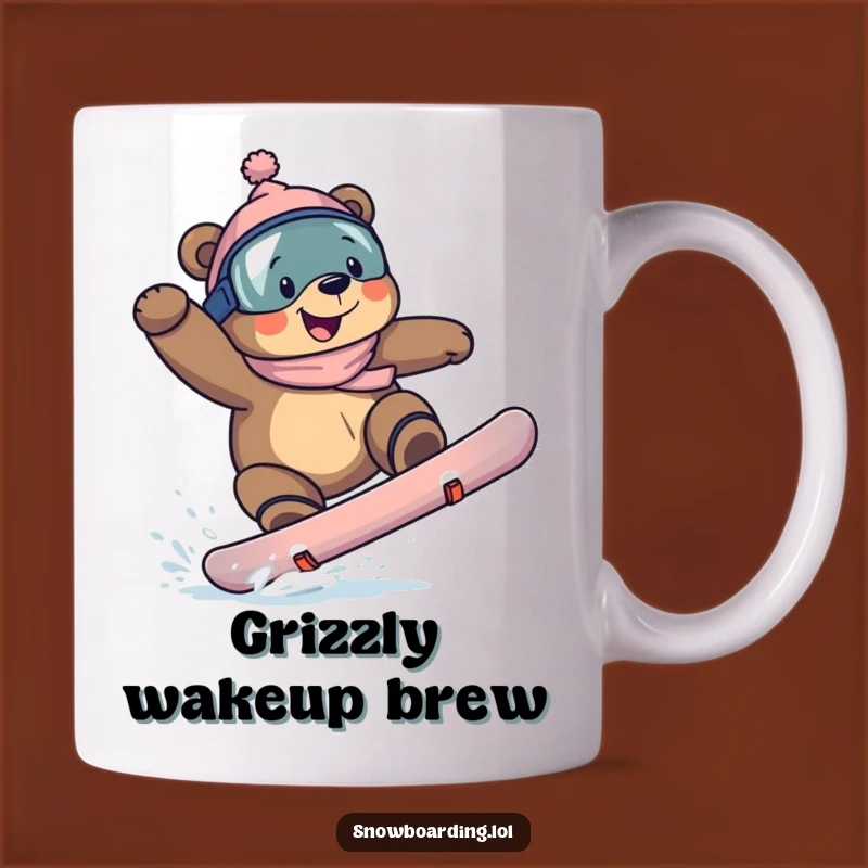 Funny Bear Snowboarder Mug: Epic Trick Gift for Grinning Riders