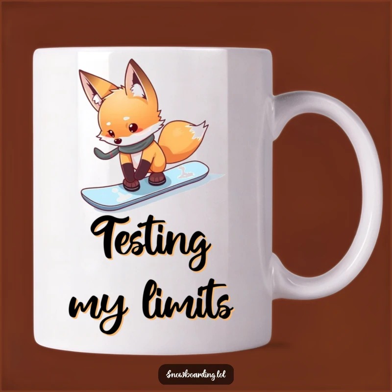 Funny Curious Fox Snowboard Mug - A Hilarious Gift for Hesitant Riders