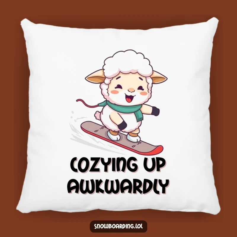 Funny Sheep Snowboard Pillow: Comfy Cushion for Laughs & Sheep Enthusiasts