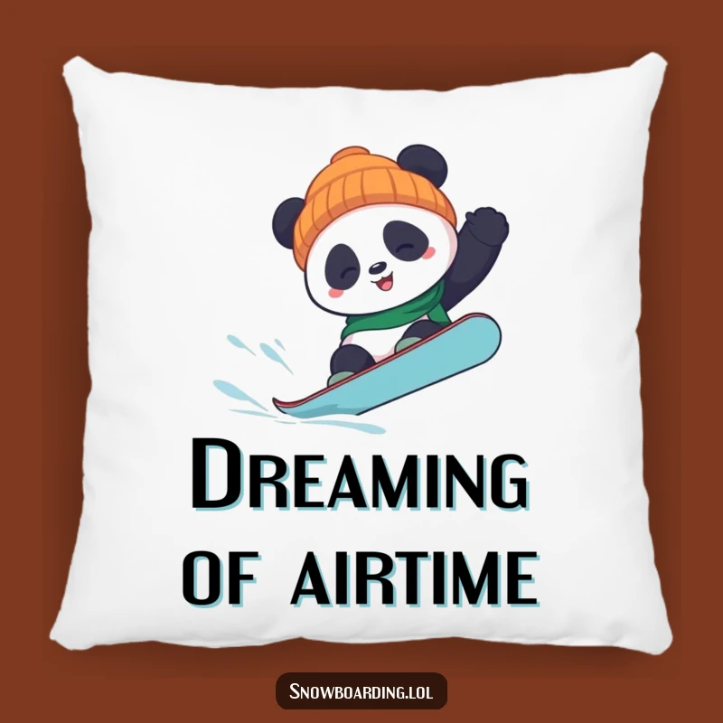Funny Panda Snowboard Flip Pillow - Comfy & Hilarious Accent for Your Couch