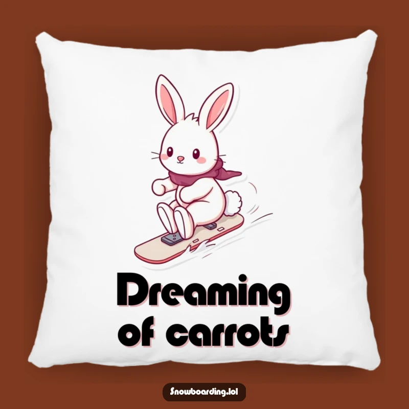 Funny Playful Bunny Snowboard Pillow: Cozy Comfort & Hilarious Gift!