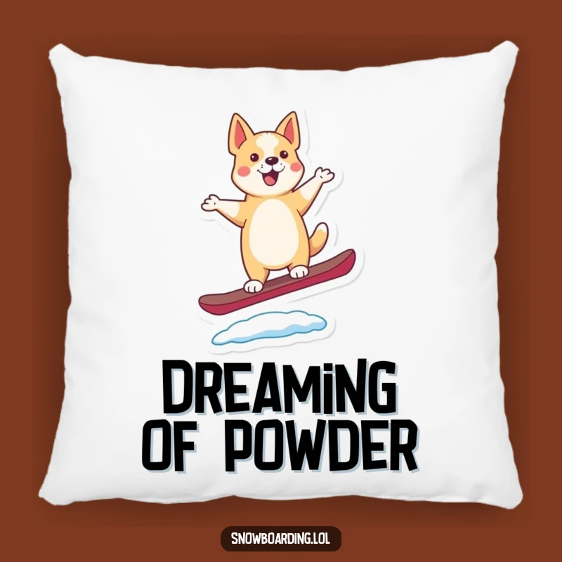 Funny Dancing Dog Snowboard Pillow: Cozy Up with Winter Sports Charm