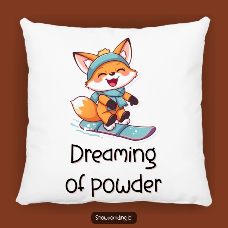 Funny Snowboard Fox Pillow: Cozy Comfort with a Joyful Action Design