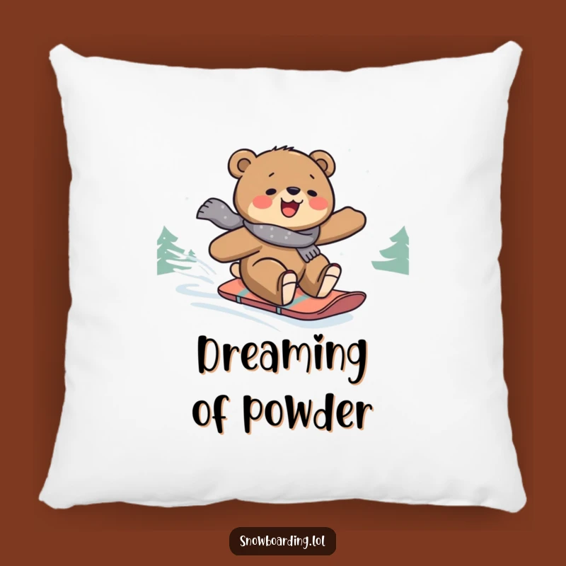 Funny Snowboard Bear Pillow: Cozy Comfort with Hilarious Winter Style