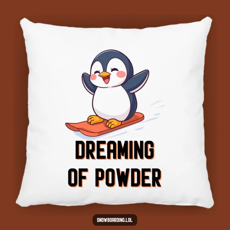 Funny Penguin Snowboarder Pillow: Cozy Joy for a Perfect Winter Gift